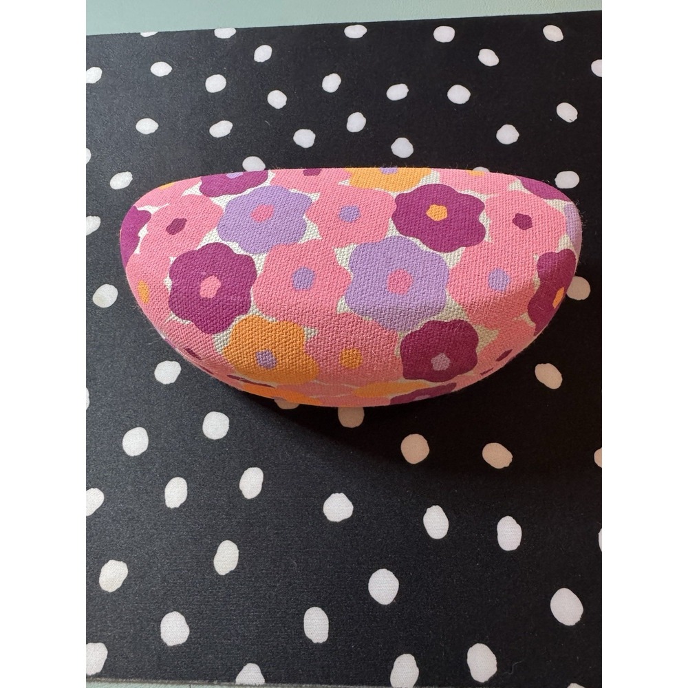 Old Navy Pink Purple Floral Print Hard Sunglasses Case NWOT Hinge Closure